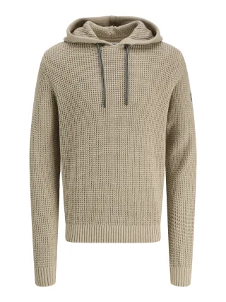 JACK&JONES - JJLINK KNIT HOODIE Crockery - Gr. - L
