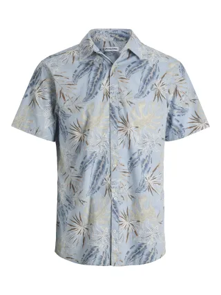 JACK&JONES - JJHONOLULU AOP SHIRT SS Celestial Blue - Gr. - S