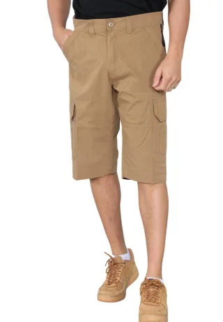 Schnell trocknende Cargo-Shorts für Herren mit mehreren Taschen in Khaki