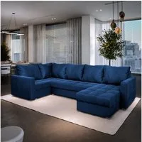 Masseno Ecksofa LORIVO mit Schlaffunktion U-Form, Sofa mit Bettkasten