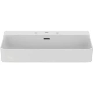 Ideal Standard Conca Waschtisch T379301 mit 3 Hahnlöchern und Überlauf, 800 x 450 x 165 mm, weiß