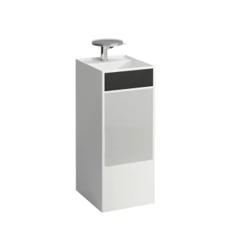 LAUFEN Waschtisch, freistehend Kartell, 3 Hahnlöcher, ohne Überlauf 375x435x900 Farbflächen schwarz H811331D031581