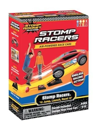 Stomp Racers von Stomp Rocket - Spielzeug Auto Abschussrampe 1 druckluftbetriebenes Auto für Rennen und Sprung Stunts mit Abschussrampe und Sprungschanze