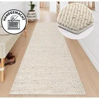 OTTO home Läufer Wolly, handgewebt, Handweb Teppich, rechteckig, Höhe: 14 mm, Wolle, Brücke, Flur, Schlafzimmer, Wohnzimmer