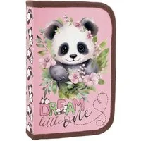 DERFORM Federtasche Panda gefüllt Federmäppchen Federmappe Stifte Mäppchen Pandabär, (22-tlg)