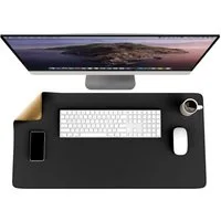CSL Mauspad XXL Mousepad 800 x 400 x 3 mm, Tischunterlage, Elegante Leder Optik, rutschfest, abwaschbar, Geschwindigkeit & Präzision, schwarz