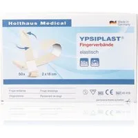 Holthaus Medical Wundpflaster YPSIPLAST Fingerverband elastisch 2x18cm 50Stk (50 St., saugfähige Wundauflage), hohe Klebekraft mit langem Klebeteil
