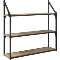 vidaXL Regal Wandregal Wandhalterung Artisan-Eiche 80 x 21 x 78,5 cm, 1-tlg.