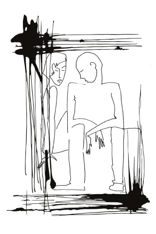 queence Acrylglasbild "Mann und Frau" Frau  Kunst  Mann  Schwarz-Weiß Fine Art-Print in Galeriequalität