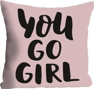 queence Dekokissen ""go girl"" Kissenhülle ohne Füllung, 1 Stück