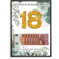 Tigerlino Poster Geldgeschenk Geburtstag Männer Frauen Geburtstagsgeschenk, 18. Geburtstag