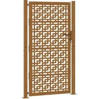 vidaXL Gartentor Gartentor 100x175 cm Verwitterungsstahl Kreuzdesign