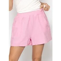 SASSYCLASSY Shorts Musselin Shorts für Damen Weiche High-Waist Baumwollshorts mit Gummibund und Eingriffstaschen