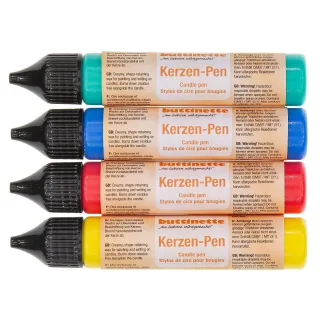 buttinette Kerzen-Pens "Grundfarben", 4x 28 ml