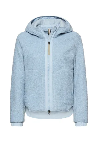 camel active - Polar-Fleecejacke mit fester Kapuze light blue - Gr. - 36