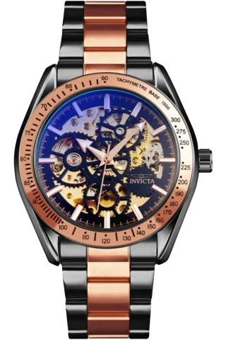 Invicta Objet D Art 69598 Herrenuhr - Automatisches Werk - Edelstahl mit schwarzem Zifferblatt - 43 mm