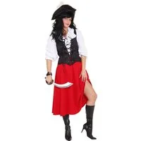 Orlob Piraten-Kostüm Piratin Piraten Rock Rot Gr. 40/42 Karneval Fasching Party Cosplay