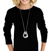 MIRROSI Lange Kette Damen Halskette mit elegantem Anhänger aus Metall ca.90cm lang (perfekt für Pullover, Bluse, Shirt)