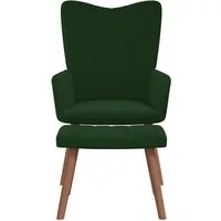 vidaXL Relaxsessel, Sessel mit Hocker Dunkelgrün Samt