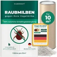 Silberkraft Insektenvernichter Raubmilben gegen Rote Vogelmilben, biologischen Parasitenabwehr, Hühnerstall, Taubenschlag & Voliere