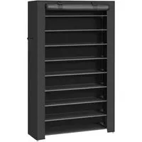 SONGMICS Schuhregal 10 Ebenen, Schuhschrank, Schuh-Organizer, für High Heels, Sportschuhe, 28x84x160 cm, Schuhaufbewahrung, staubdichtem Überzug, Metallgestell