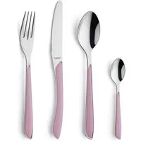 Kuppels Besteck-Set PRISMA (24-tlg), 6 Personen, Edelstahl Rostfrei 18/0, spülmaschinenfest, in altrosa, hochglanzpoliert