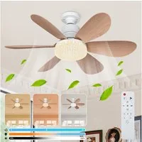 MUPOO Deckenventilator Sockel Deckenventilator Dimmable mit Licht und Fernbedienung, Timer/3 Farben 3000K-6500K/2000 Lumen,E26/27