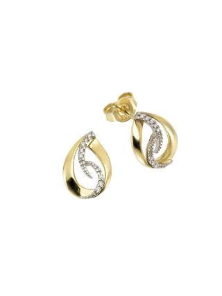 Orolino Ohrringe Gold 585 zweifarbig mit 16 Brillanten zus. 0,06ct.