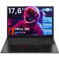 Jumper 17.6" Laptop, Intel N95 16GB RAM 640GB SSD, Windows 11, 100% sRGB FHD Notebook (Windows 11, Alder Lake N95, 16 GB, 16 GB HDD, 640 GB SSD, Intel UHD Graphics)