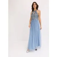 bonprix Maxikleid ausgestellte Passform, Neckholder mit Keyhole-Ausschnitt, ärmellos