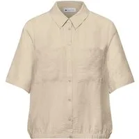 STREET ONE Blusenshirt natur,Casual,Viskose,Unifarben,Hemdblusenkragen,Kurz,Gerade