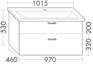 Burgbad Waschtischunterschrank Sys30 PG3 Diago 601x970x460 Salbeigrau Matt, WVCE097F5966 WVCE097F5966