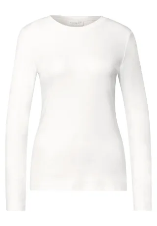 Street One - Basic Langarmshirt weiß - Gr. - 34