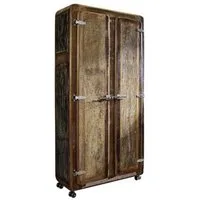 Massivmoebel24 Dreh-/Schwebetürenschrank FREEZY (Schrank Altholz 90x38x175 mehrfarbig lackiert FREEZY #38) Schrank Altholz 90x38x175 mehrfarbig lackiert FREEZY #38