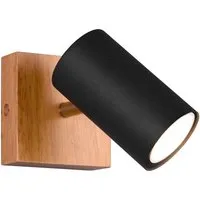 TRIO Leuchten LED Wandstrahler, Dimmfunktion, LED wechselbar, Warmweiß, innen kleine Leselampe Bett Holz-lampe Wand-leuchte rustikal Höhe 16cm