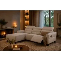 OTTO home Ecksofa CARPARI Webstoff,L-Form,224 cm, man./elektr. Relaxfunktion, (USB A/C), sowie Kopfteilverstellung