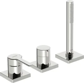 Hansa Wannenarmatur Unterputz HANSARONDA 0341 Ros. eckig 1-strahlig 75x75 mm chr 3419483