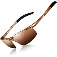 LuxusKollektion Fahrradbrille Sonnenbrille Herren polarisiert UV400 Braun Linse (Nicht Verspiegelt)