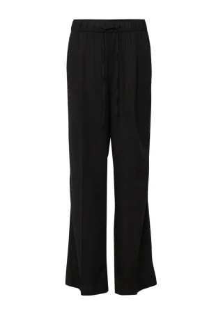 s.Oliver Red Label - Locker geschnittene Marlenehose mit elastischem Bund schwarz - Gr. - 38