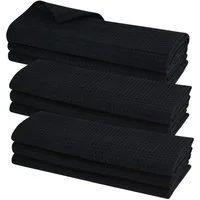 Engelland Geschirrtuch Poliertuch, (Vorteils-Set, 9-tlg., Waffel-Pique), 100 % Baumwolle, integrierte Aufhängeschlaufe, 70 x 50 cm