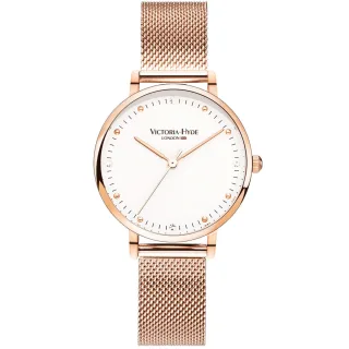 VICTORIA HYDE Uhr Metropolitan Crystal Mesh, rosegold-weiß
