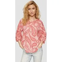 s.Oliver Kurzarmbluse Bluse Strukturierte Relaxed-Fit-Bluse mit Raffungen und Raglanärmeln