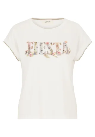 CARTOON - Casual-Shirt patch cream/light blue - Gr. - 42