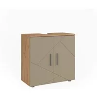 Vicco Waschbeckenunterschrank Irma, Goldkraft Eiche/Beige, 60 x 59 cm (1-St)