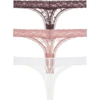 Dorina Tanga Lana Essential Lace (3er Pack) leicht transparent, mit Spitze, bequem, weich