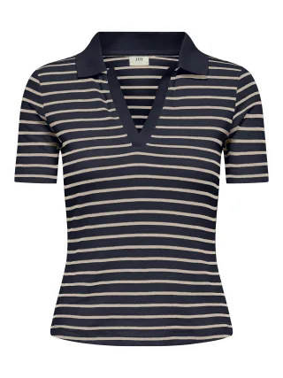 JDY - JDYROMA S/S POLO TOP JRS DIA sky captain - Gr. - XL