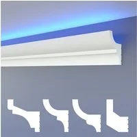 HEXIMO Eckprofil (LED Stuckleisten klassisch, XPS Styropor indirekte Beleuchtung Wand & Decke Leisten Licht Voutenprofil (Muster HLED 9)