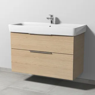 Sanipa 3way Waschtischunterbau zu Geberit Renova Plan Waschtisch mit 2 Auszügen, Eiche-Nordic UM88148