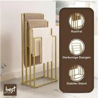 Best for Home Handtuchständer Best For Home Handtuchhalter – freistehend 4 Stangen modern, Kein Bohren erforderlich, stabile Stahlkonstruktion, moderne Optik