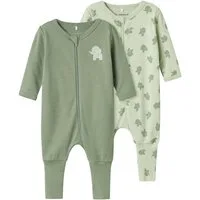 Name It Strampler NBMNIGHTSUIT 2P ZIP FF SEA ELEPHANT NOOS Sea Foam-98 (Packung, 2-tlg., 2er-Pack)